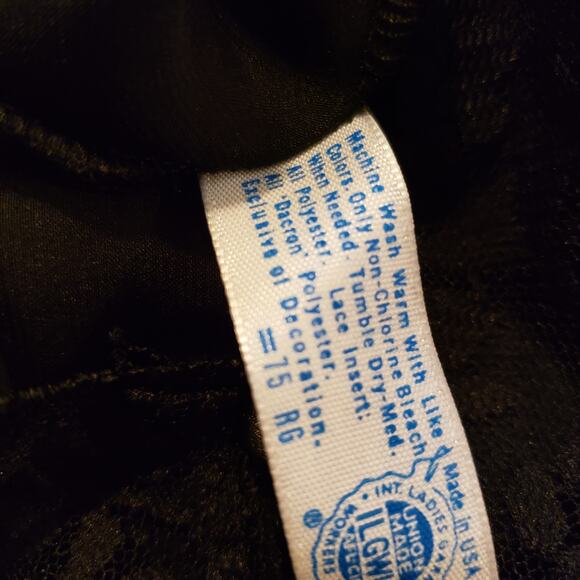 Vintage Union Tag Chantilly Maidenform Camisole Lingerie Lace Silky Black 36 - Picture 11 of 11